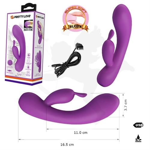  Vibrador con carga usb para estimulacion de punto g y clitoris