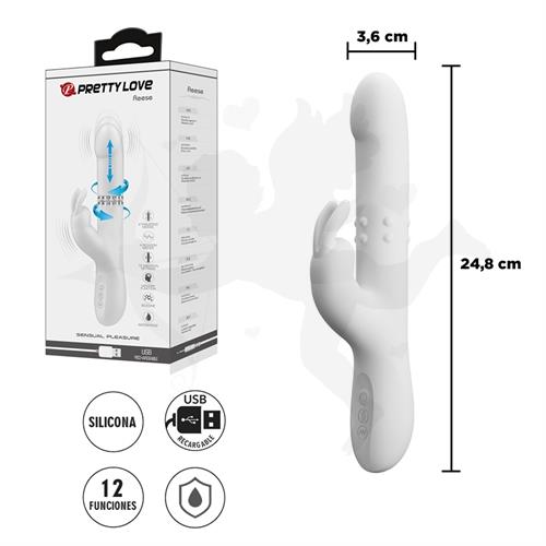 Vibrador con estimulador de clitoris blanco